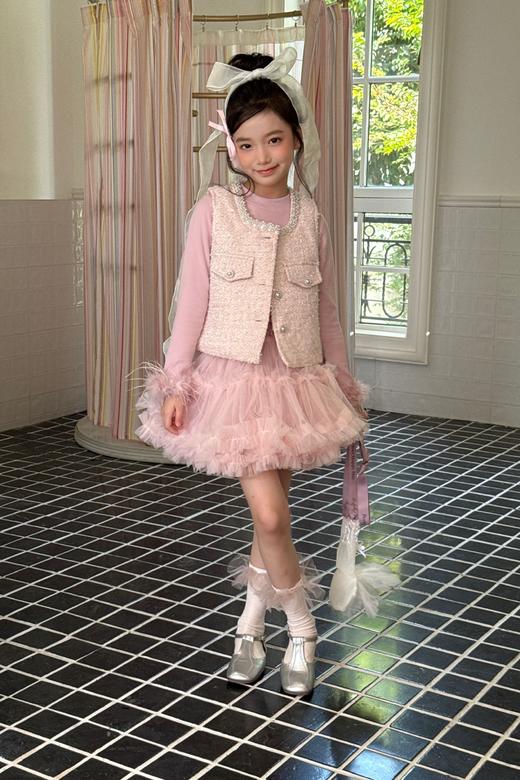 绒珠三件套（打底+马甲+裙子） 商品图0