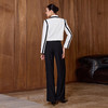 IWY/黑白撞色西装套装女高级感显瘦阔腿裤气质通勤职业装工作服C2705+P2507-B 商品缩略图4