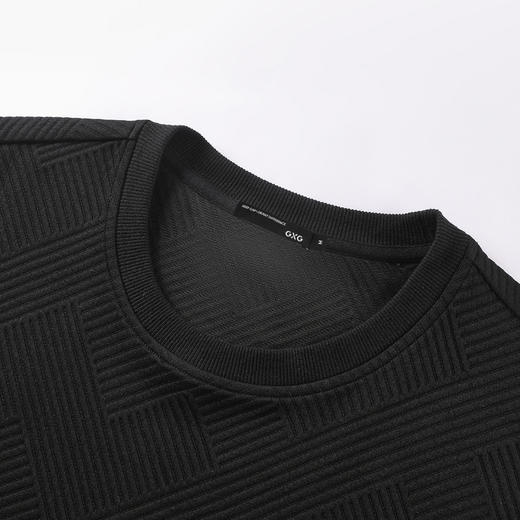 GXG男装夏季经典纯色重磅垂顺肌理感情侣款圆领短袖t恤K&C 商品图4