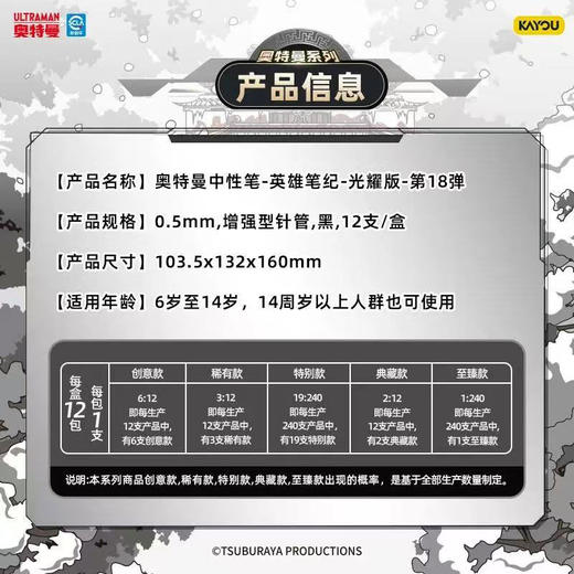 奥特曼光耀版18弹盲盒笔-纪念日百货门店同款169143699 商品图3