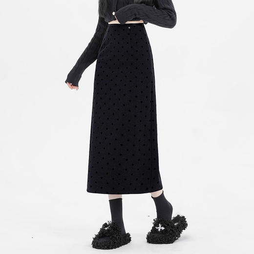 裁缝学苑AS628波点半身裙纸样女毛呢高腰后开叉A字一步长裙子打版 商品图3