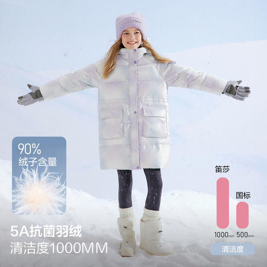 笛莎Deesha 童装女童亮面羽绒服2025年冬季新款女孩儿童时尚保暖外套 商品图2