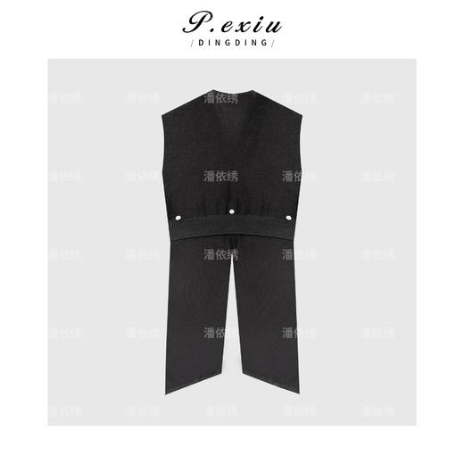 04-2潘依绣丁丁宠粉极简V领交叉可调节针织上衣Q18833 商品图1