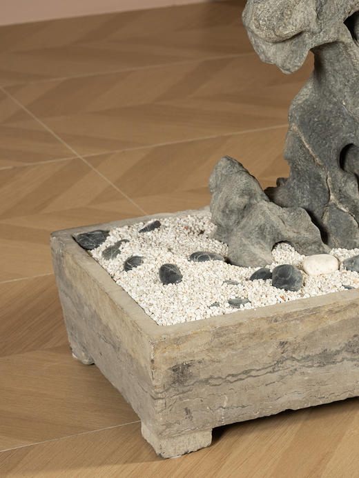 清	太湖石园林赏石配汉白玉石盆 商品图3