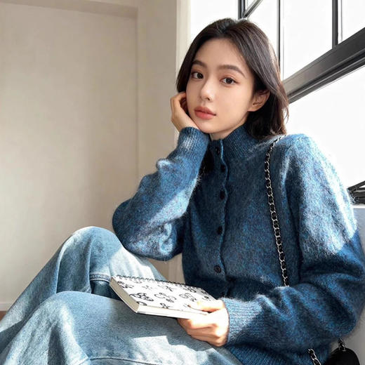 [莫奈花纱」小皮草油画感拉毛开衫系列 ，高级莫奈花园配色，绵羊毛与山羊绒混纺【G】 商品图7