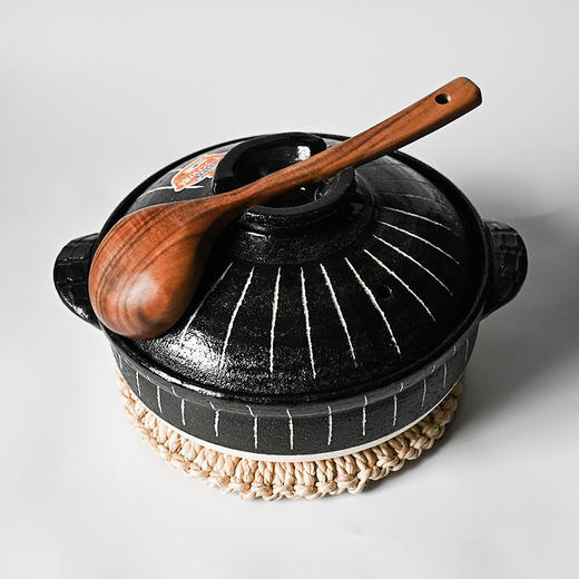 【日本进口万古烧砂锅】日本原装进口万古烧黑十草砂锅煲汤家用燃气日式炖锅煲仔饭土锅 商品图3