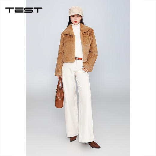 冬上新翻领保暖轻奢气质真兔毛皮草2254230 商品图1