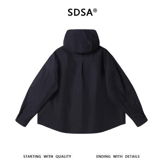 2210SDSA男士秋冬新款痞帅男装简约纯色纽扣立领连帽夹克外套百搭时尚 商品图5