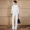 IWY/高级感黑白撞色西装套装女米白色阔腿裤通勤高级感职业装CP2723 商品缩略图4