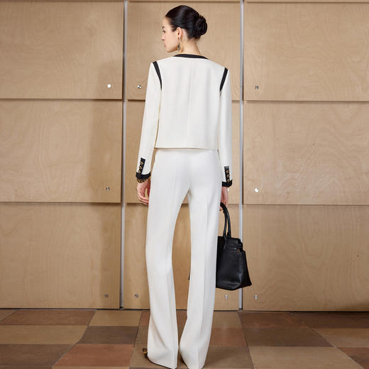 IWY/高级感黑白撞色西装套装女米白色阔腿裤通勤高级感职业装CP2723 商品图4
