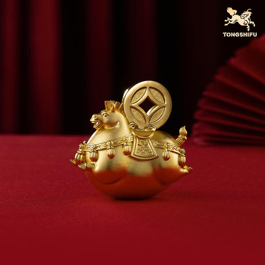 铜师傅《马上有财》客厅桌面铜马摆件 家居装饰工艺品 新年礼物 商品图0