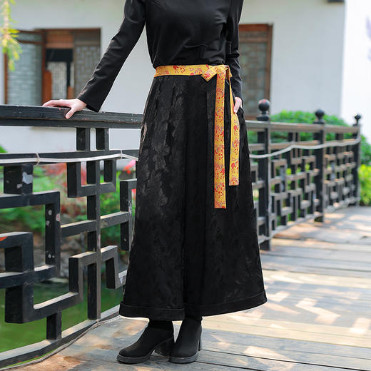 【2026春节款-现货】墨绽金羁民族风阔腿裤  商品图2