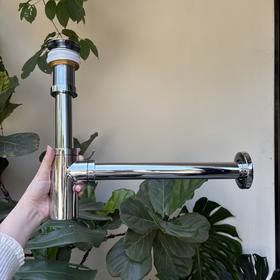 全铜浴室台盆墙排下水