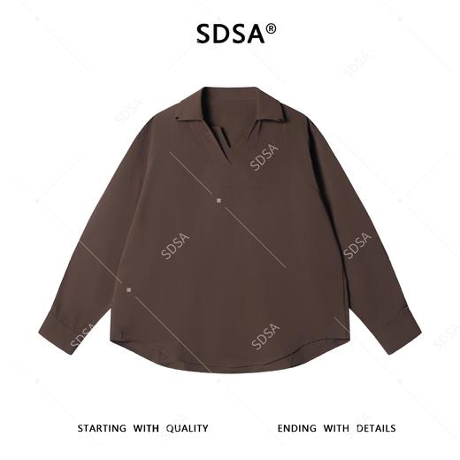 29265SDSA男士秋冬新款痞帅男装国潮纯色拼接套头双v领衬衫百搭时尚 商品图1
