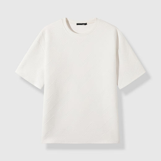 GXG男装夏季经典纯色重磅垂顺肌理感情侣款圆领短袖t恤K&C 商品图2