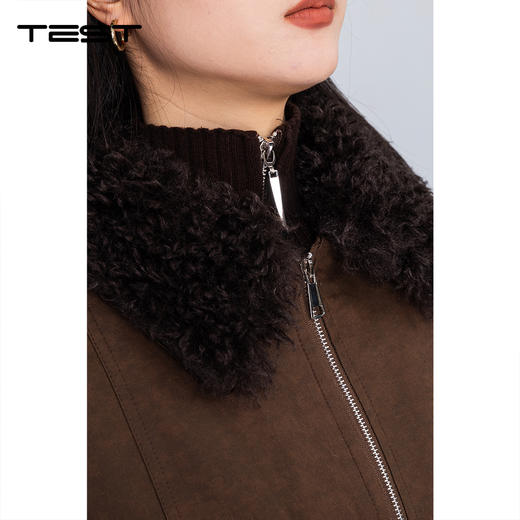 冬上新机车风羊羔毛领短款加厚保暖羽绒服2254225 商品图2