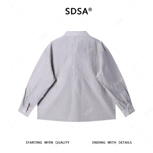 SDSA男士秋冬新款痞帅男装韩版纯色领带衬衫百搭宽松简约休闲衬衣 商品图4