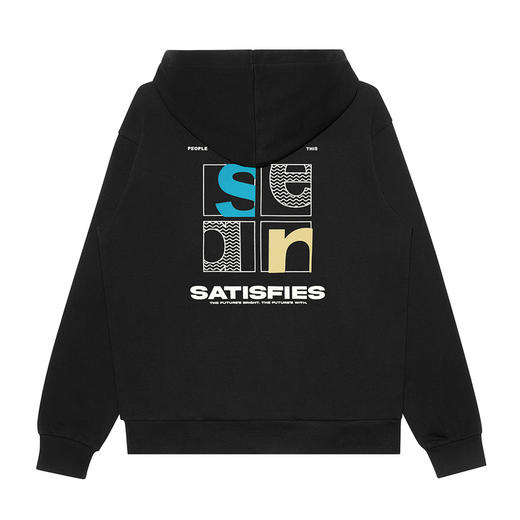 GXG男装【撞色印花】春季时尚潮流正背面图案男式连帽卫衣K&C 商品图3