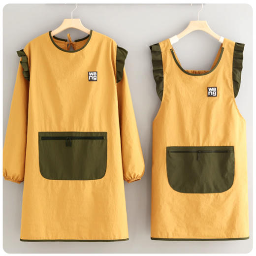 裁缝学苑AH116罩衣纸样女装厨房做饭围裙工作服长袖防泼水围裙样板 商品图3