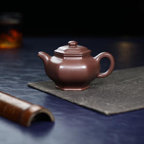 【青山特惠】 精品全手工紫泥六方掇只紫砂壶 220cc 周玉奇【大拍级陶手】