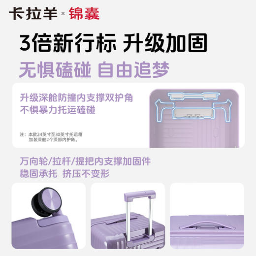 【升级云朵箱3.0Pro版】卡拉羊X锦囊新款魔方体行李箱鎏金板材PLUS升级8维防刮抗摔CN8141 商品图6