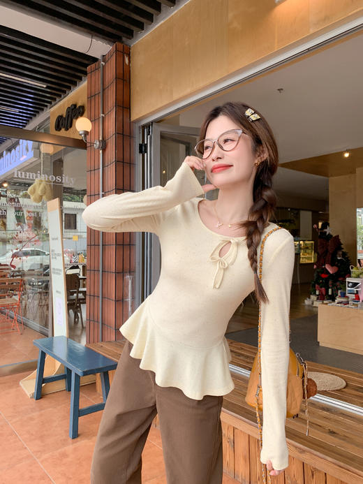 <曾小咸推荐>现货秒杀 ！微信超特价！韩系荷叶边长袖t恤 日常139.99 立减70 秒杀69.99！！ 商品图7