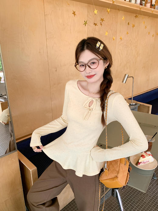 <曾小咸推荐>现货秒杀 ！微信超特价！韩系荷叶边长袖t恤 日常139.99 立减70 秒杀69.99！！ 商品图12