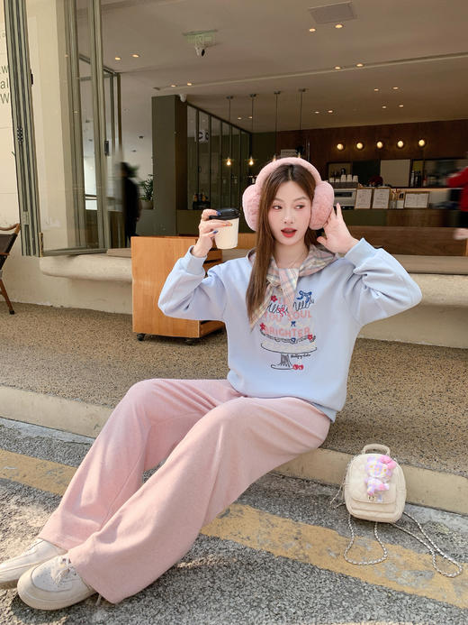 <曾小咸推荐>现货秒杀 ！微信超特价！韩系字母刺绣加绒卫衣 日常229.99 立减140 秒杀89.99！！ 商品图10