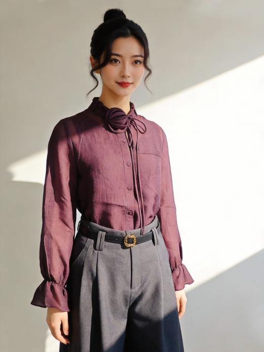 简约大气衬衫SZ1F50-凝夜紫 商品图0