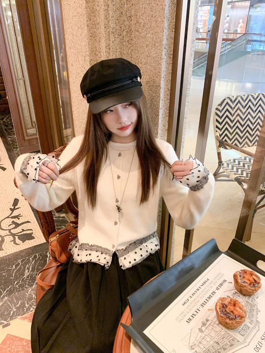 <曾小咸推荐>现货秒杀 ！微信超特价！撞色蕾丝拼接毛衣开衫 日常229.99 立减140 秒杀89.99！！ 商品图12