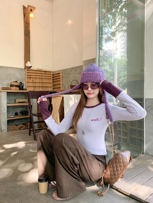 <曾小咸推荐>现货秒杀 ！微信超特价！韩系拼色磨毛长袖t 日常129.99 立减70 秒杀59.99！！ 商品图8