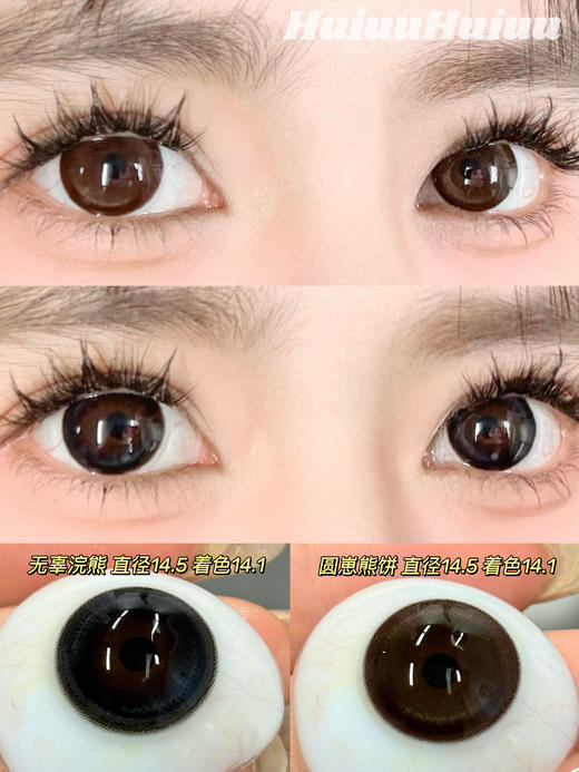 【新品大直径半年抛】SunnyDollCon-无辜浣熊/圆崽熊饼-14.5mm【半年抛 0-800度 不含525/575】 商品图0