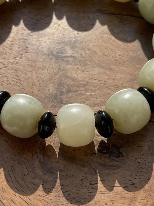 和田且末蓝白玉鼓珠手链，顺丰包邮 商品图13