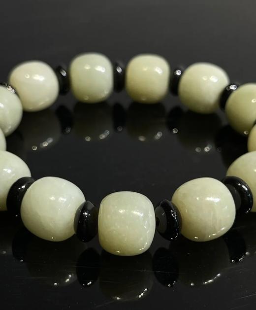 和田且末蓝白玉鼓珠手链，顺丰包邮 商品图3