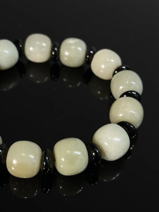 和田且末蓝白玉鼓珠手链，顺丰包邮 商品图12