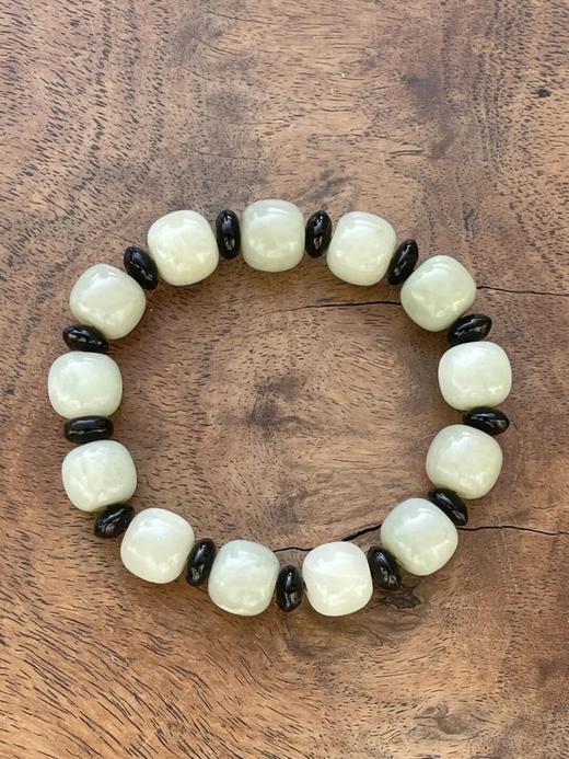 和田且末蓝白玉鼓珠手链，顺丰包邮 商品图14