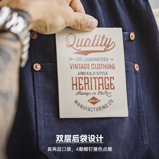 马登工装美式复古水洗多口袋工装伐木裤纯棉阔腿束脚休闲裤子男春 商品图3