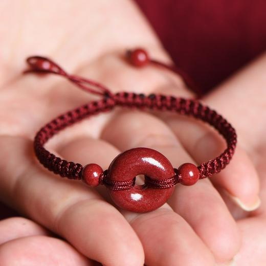 【福运随行❗️好运连连】朱砂平安扣手链女情侣手串男本命年手工编织红绳手绳国风红绳。jc 商品图2