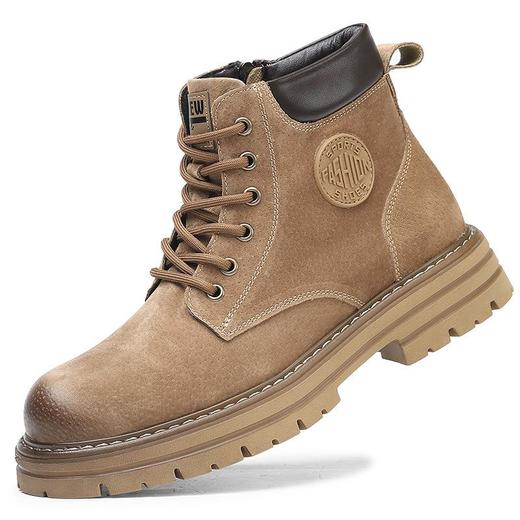 马丁靴拉链款男冬季加绒户外厚底工装靴男士真皮英伦风保暖靴子男 商品图4