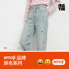 商场同款|森马emoji™ 联名系列牛仔裤女春刺绣2026新小众阔腿裤 商品缩略图4