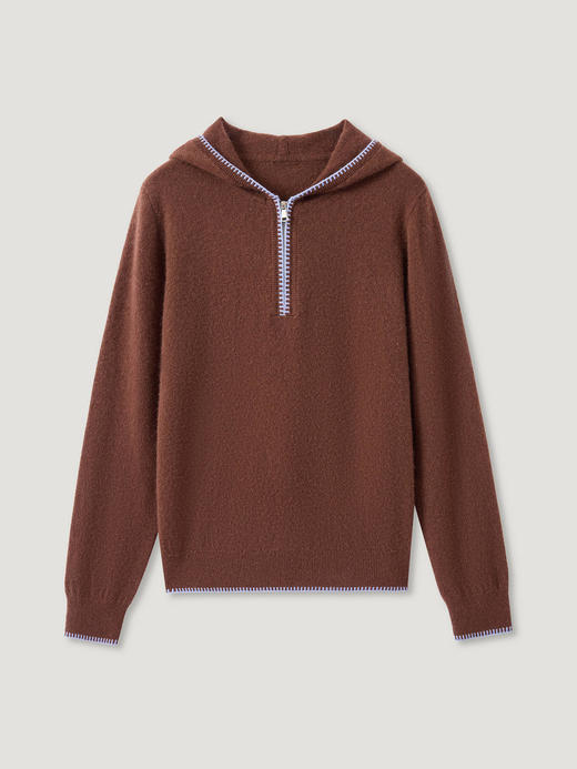 【咕咕同款】KINGDEER/KD25春秋时尚针织休闲宽松拉链套头衫羊绒衫L805941轻运动/花朵/休闲款鹿王 商品图7