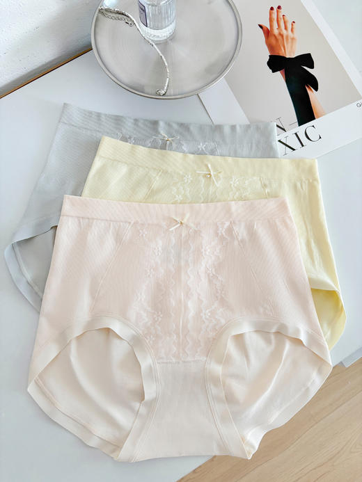 女士高腰收腹提臀性感蕾丝无缝舒适内裤032 商品图1