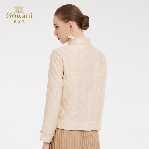 乔万尼贵气水貂毛领中式风短款舒适棉服外套ED4K840 商品图4