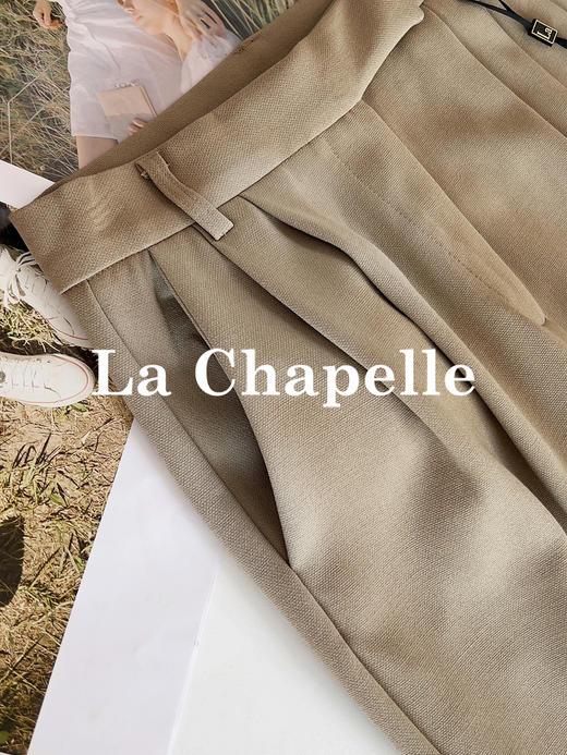 拉夏贝尔/La Chapelle高克重高质感~简约时尚百搭遮胯显瘦直筒休闲裤 商品图6