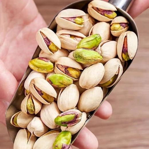 美国进口开心果来啦， 紫皮绿仁 原色无漂白 只经烘烤，盐焗 肉质厚实 芽衣完整 配料表干净基地直邮 商品图0