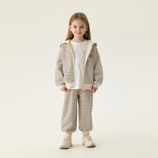 马克珍妮松弛条纹女童省心套装2026年春装新款560208 商品图1