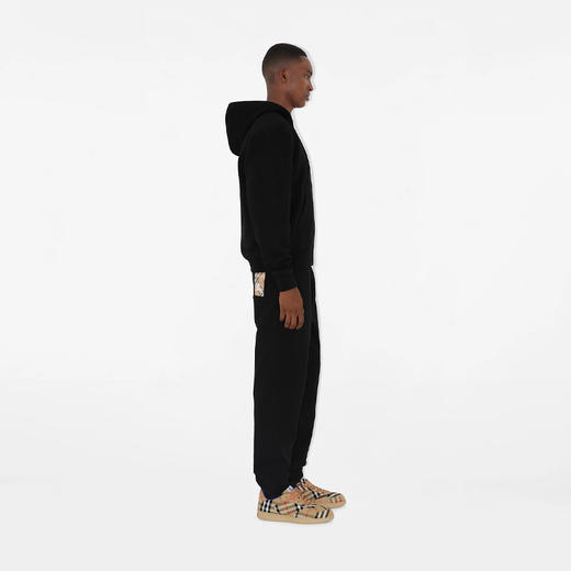 BURBERRY 巴宝莉 男士格纹马术骑士徽标标签棉质运动卫衣 黑色 8102276 A1189 商品图3