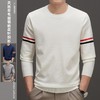 秋冬季男士天丝羊毛T恤圆领嵌花针织衫打底衫中青年长袖线衫毛衣 商品缩略图0