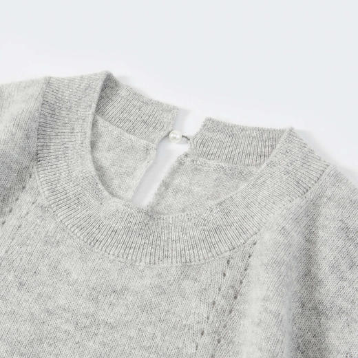 King Deer/鹿王“简约风”毛衣中袖宽松美式圆领百搭羊绒衫L805506【HZ】 商品图3