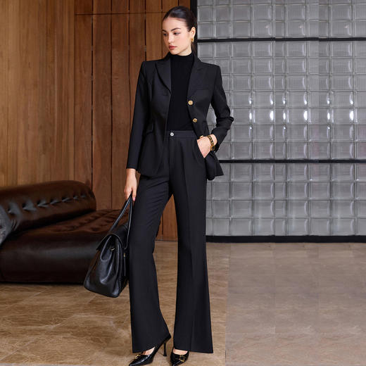 IWY/商务风黑色西装套装女春秋总裁面试正装职业装商务工作服CP2700 商品图2
